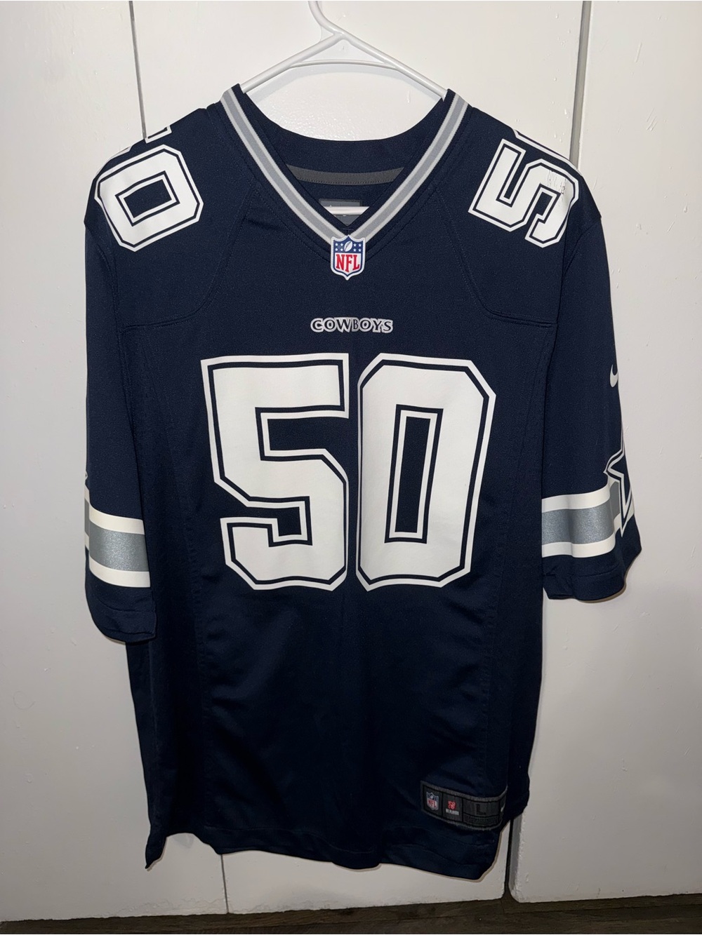 Nike Navy and White Dallas Cowboys #50 Sean Lee Men’s Football Jersey